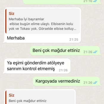 Lupsiloo Eksik Elbise Ve Kargoya Geç Verildi