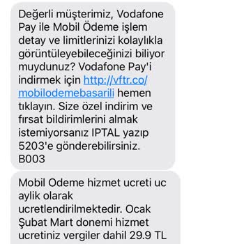 Vodafone Pay Vodafone İletişimin Usulsüz Para Tahsil Etmesi