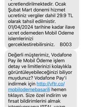 Vodafone Pay Vodafone İletişimin Usulsüz Para Tahsil Etmesi