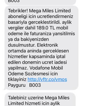 Vodafone Pay Vodafone İletişimin Usulsüz Para Tahsil Etmesi