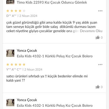 Trendyol'da Yonca Çocuk İsimli Satıcının Analiz Deyip Kaybolması
