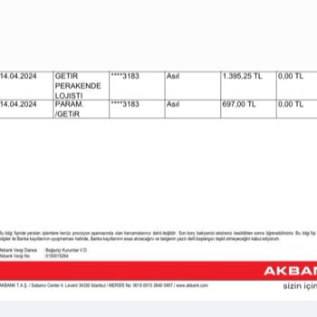 Getir Ankara'daki Hesabımdan İzinsiz Para Çekilmesi