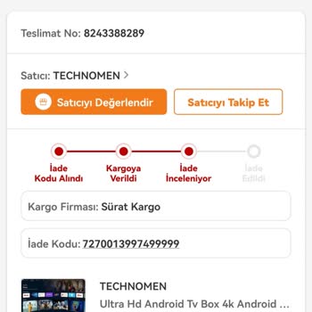 Trendyol Ürün İade Sorunu