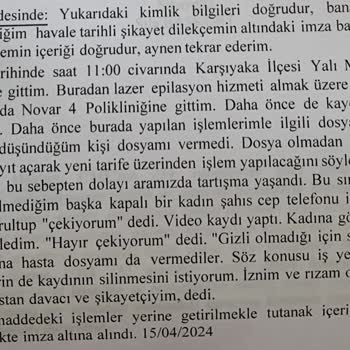 Novar Poliklinik Novar4 Poliklinik Atakent Çalışanların İzinsiz Görüntü Alması!
