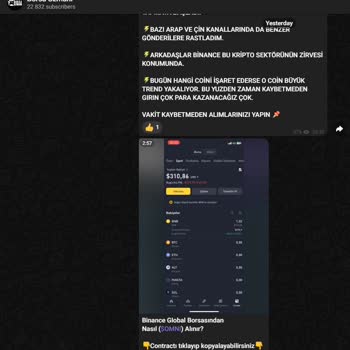 Telegram Kanalı Sahte Coin Paylaşımı