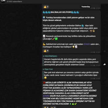 Telegram Kanalı Sahte Coin Paylaşımı