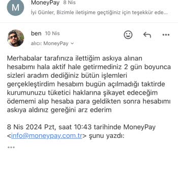 MoneyPay Risk Altında Gösterip Paranız İşletiliyor