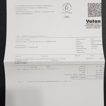 Samsung Ve Uşak Vatan Bilgisayar'ın Hediye Çekimi Göndermemesi