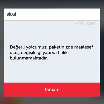 THY Online Bilet Tarih Değişikliği Yapmıyor