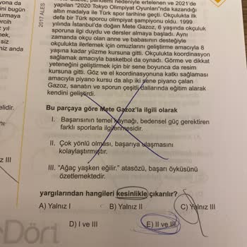 Üç Dört Beş Çıkmış Soru Yılı İle Soru İçeriği Gözükmüyor