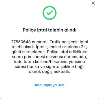 Sigortam.net Ücret İadesi Yapmıyor