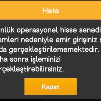 VakıfBank Hisse Senedi İşlem Yapamama