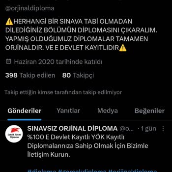 Replika Diploma Twitter Orijinal Diploma Para Alıp Engelliyor