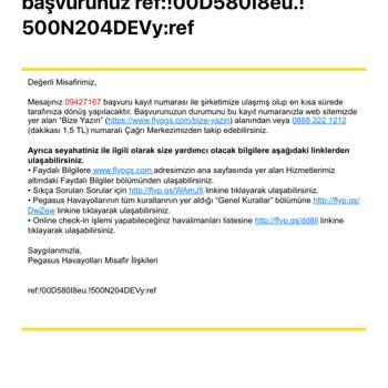 Pegasus Açtığım Talebi Zamanında Cevaplamadı Uçuşuma Gidemedim!