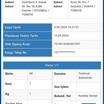 Sürat Kargo Kargom Gelmedi Tam 12 Gündür Kargo Bekliyorum