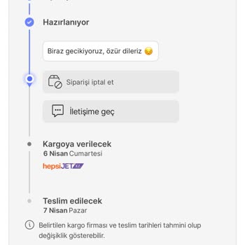 Hepsiburada Yanlış Gönderilen Ürünün Değişim Sürecinin İşlememesi