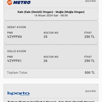 Metro Turizm Mağduriyeti. Obilet.com Bu Firmayı Listesinden Çıkarmalı