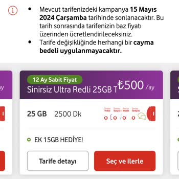 Vodafone Tarife Ücretleri Fahiş Fiyat