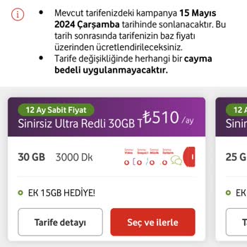 Vodafone Tarife Ücretleri Fahiş Fiyat