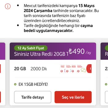 Vodafone Tarife Ücretleri Fahiş Fiyat