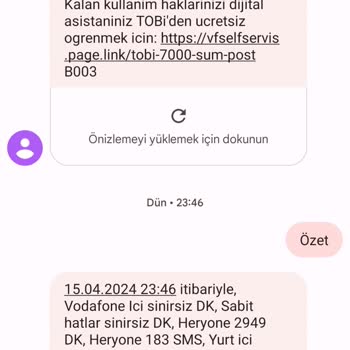 Vodafone 500 MB Aşım Kotası Altında Haksız Kazanç