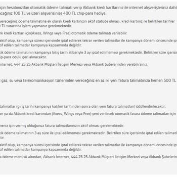 Akbank Kampanya Kazanımı Neden Gerçekleşmedi Bilgisi Verilmiyor