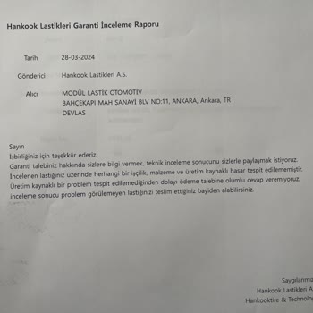 Hankook Lastiklerde Beklenmedik Yırtılma Sorunu