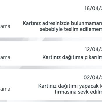 Ziraat Bankası Kartım Teslim Edilmedi
