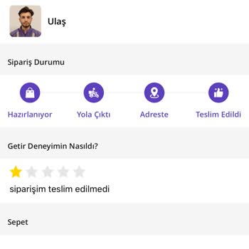 Teslim Edilmeyen Ama Teslim Edildi Görünen Getir Büyük Siparişi