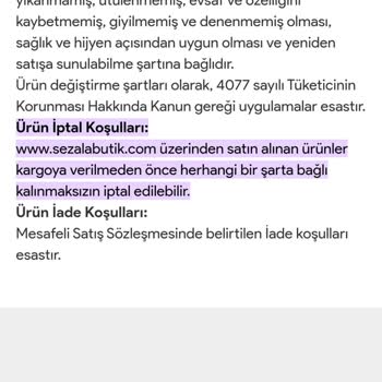 Sezala Butik Alıcıyı Mağdur Ediyor