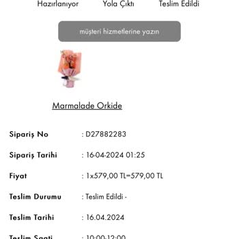 Taze Çiçek (tazecicek.com) Taze Çiçekten Siparişim Görsel İle Alakasız Geldi