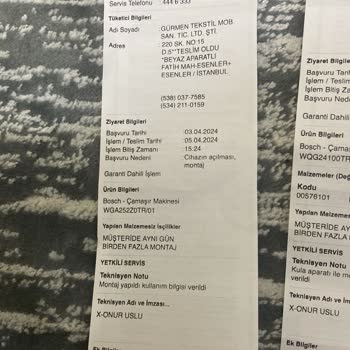 Profilo Bosch Yanlış Makine Teslimatı