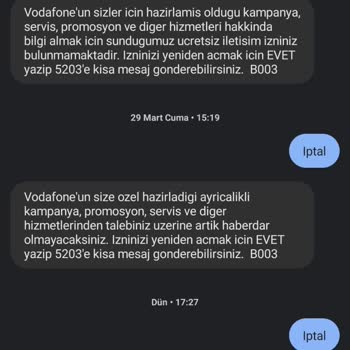 Vodafone Zoraki Reklam SMS'i Atmaktan Vazgeçmiyor.