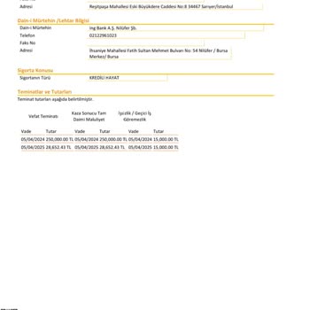 ING Kredi Zorunlu Hayat Sigortası