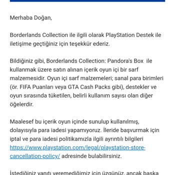 PlayStation Türkiye  Para İade Sorunu!