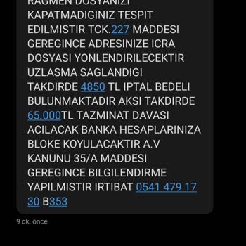 Soydan Danışmanlık Altında Tehdit Unsuru Mesajlar Gönderiyor