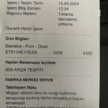 Siemens Elektrikli Ocak Camı Kendiliğinden Çatladı