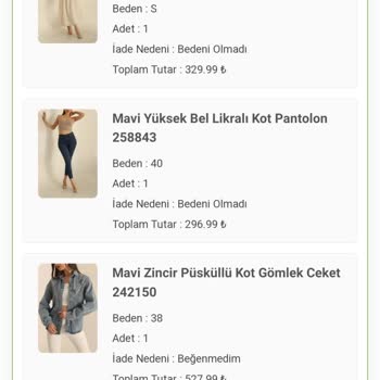 Modamizbir Ücret İadesi Ödenmedi