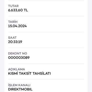 Kısmı Taksit Tahsilatı Akbank
