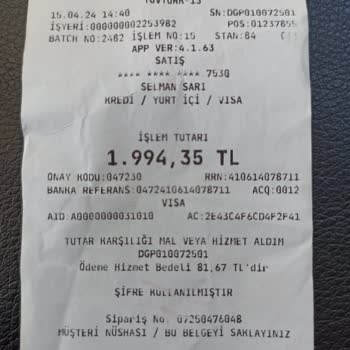 Tüvtürk Fazlalık Alınan Ödeme