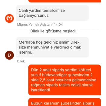 Migros Yemek Siparişlerimde Yaşanan Teslimat Sorunları