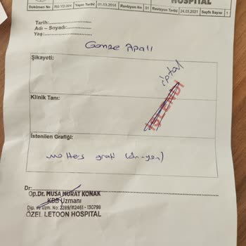 Özel Letoon Hastanesi KBB Bölümünde Acil Olarak Gittiğim Halde Kontrolüm Tamamlanmadı.