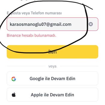Binance Hesabım Bulunamadı Hatası