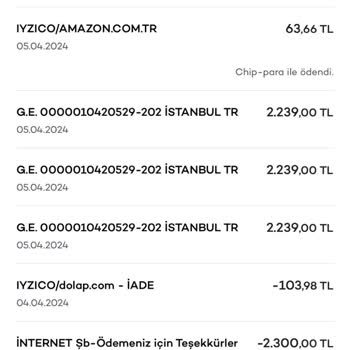 Akbank Fre Kredi Kartımdan Mail Order 2.239 TL 3 İşlem Habersiz Oldu