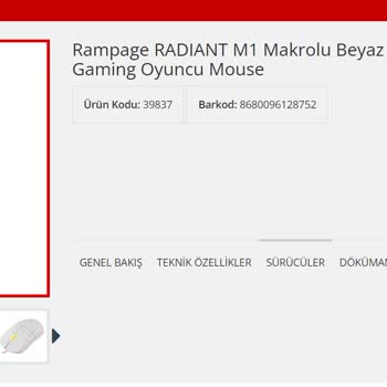 Rampage Radiant M1 Mouse Driver Olmama Sorunu