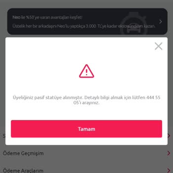 Tiktak Hesabi Pasif Statü Ye Alınması
