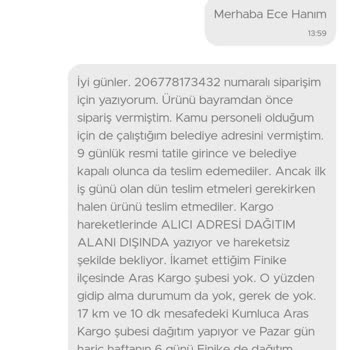 Aras Kargo 9 Günlük Tatilde Kargomu Teslim Etmedi, N11 İse İlgilenmedi