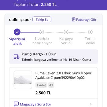 Dalkılıç Spor N11 Sitesinden Sipariş Verdiğim Ayakkabı Hala Kargoya Verilmiyor.