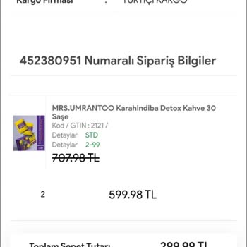 Mrs. Umrantoo Bir Aydır Kargolanmayan Siparişim