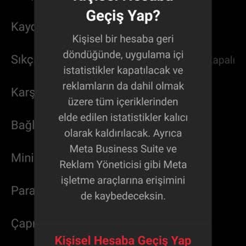 Instagram Kişisel Hesaba Geçiş Yapamıyorum